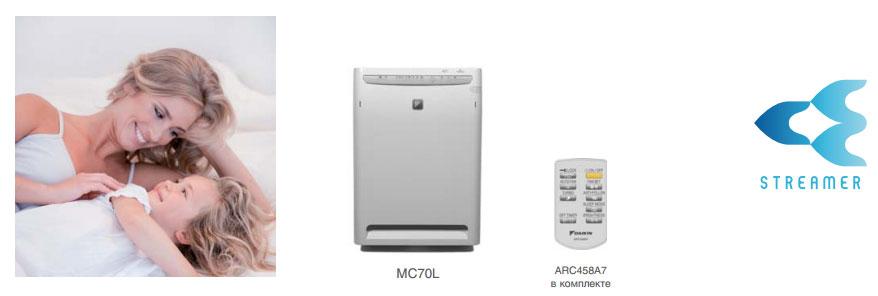 Фотокаталитический воздухоочиститель Daikin MC70L